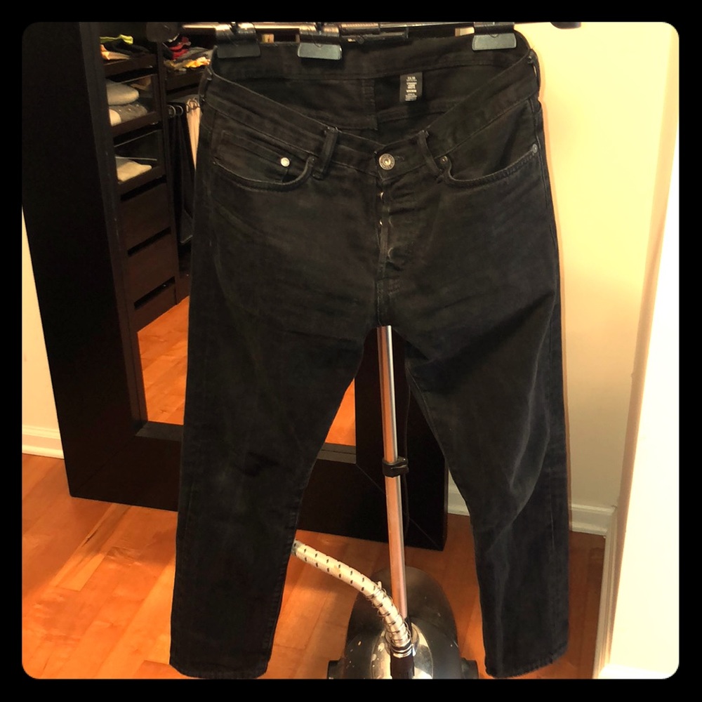 H&M straight men’s denim black pants